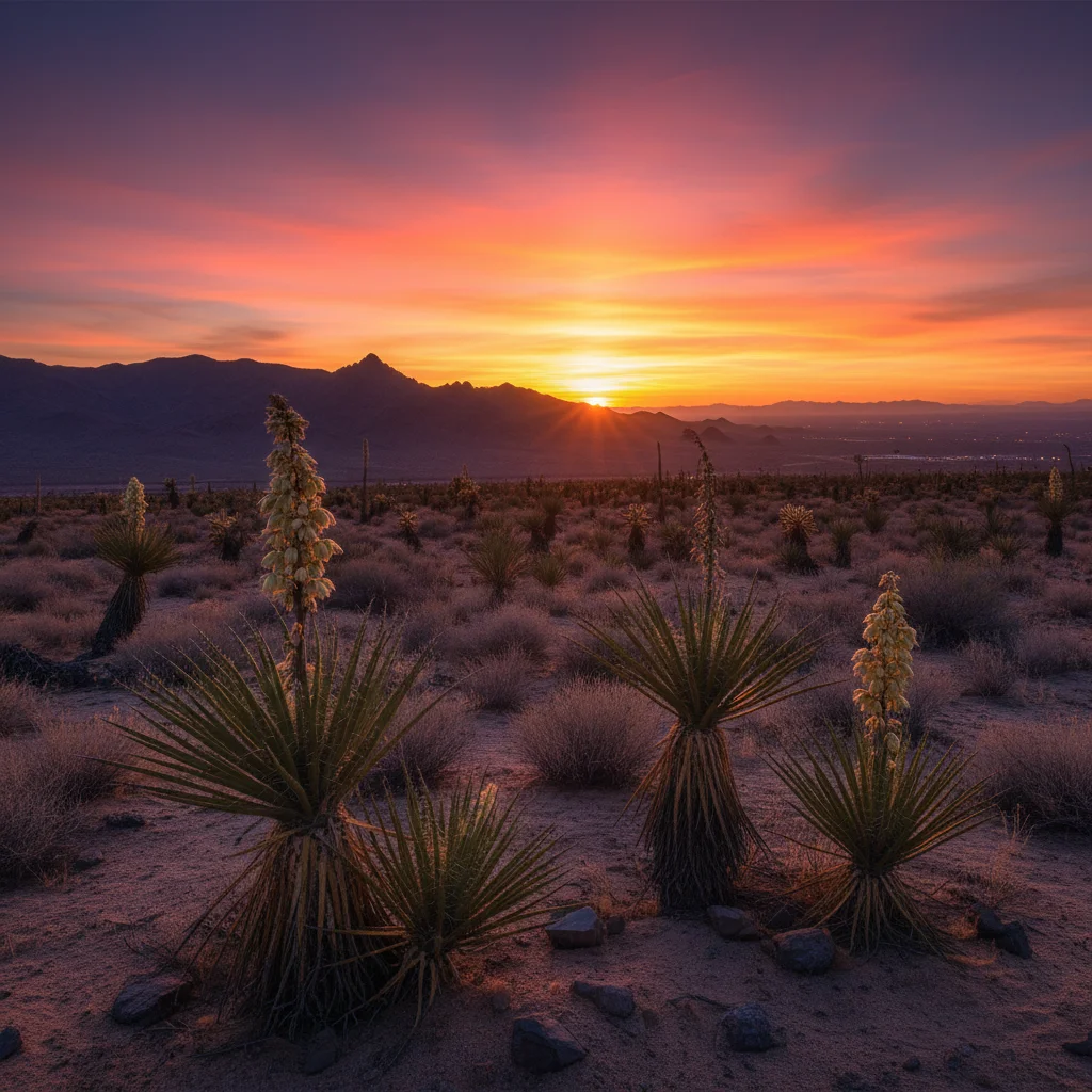Tularosa Basin desert landscape at sunrise